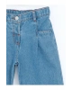 İndigo Beli Lastikli Kız Çocuk Jean Pantolon