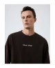 İşleme Detaylı Uzun Kollu Bisiklet Yaka Sweatshirt