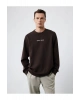 İşleme Detaylı Uzun Kollu Bisiklet Yaka Sweatshirt