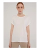 Kadın Beyaz Bisiklet Yaka T-shirt
