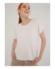 Kadın Beyaz Bisiklet Yaka T-shirt