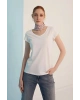 Kadın Beyaz V Yaka Tshirt