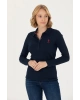 Kadın Siyah Basic Polo Yaka Sweatshirt 1675677