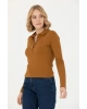 Kadın Siyah Basic Polo Yaka Sweatshirt 1675677