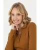 Kadın Siyah Basic Polo Yaka Sweatshirt 1675677