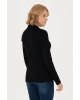 Kadın Siyah Basic Polo Yaka Sweatshirt 1675677