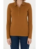Kadın Siyah Basic Polo Yaka Sweatshirt 1675677