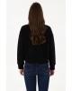 Kadın Siyah Bisiklet Yaka Basic Sweatshirt