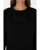 Kadın Siyah Bisiklet Yaka Basic Sweatshirt