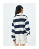 Kadın Sweat 5wal10446ık Lacivert Çizgili