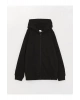 Kapüşonlu Basic Uzun Kollu Kız Çocuk Fermuarlı Sweatshirt