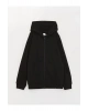 Kapüşonlu Basic Uzun Kollu Kız Çocuk Fermuarlı Sweatshirt