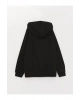 Kapüşonlu Basic Uzun Kollu Kız Çocuk Fermuarlı Sweatshirt