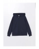 Kapüşonlu Basic Uzun Kollu Kız Çocuk Fermuarlı Sweatshirt (W4)