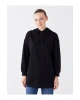 Kapüşonlu Düz Uzun Kollu Kadın Sweatshirt Tunik