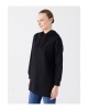 Kapüşonlu Düz Uzun Kollu Kadın Sweatshirt Tunik