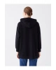 Kapüşonlu Düz Uzun Kollu Kadın Sweatshirt Tunik