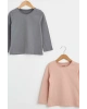 Kız Çocuk Mat Pembe Flk T-Shirt