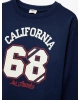 KOTON Erkek Çocuk Uzun Kollu Bisiklet Yaka Baskılı Şardonlu Sweatshirt