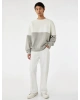 Koton Oversize Uzun Kollu Renk Bloklu Baskı Detaylı Şardonlu Bisiklet Yaka Sweatshirt