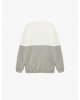 Koton Oversize Uzun Kollu Renk Bloklu Baskı Detaylı Şardonlu Bisiklet Yaka Sweatshirt