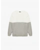 Koton Oversize Uzun Kollu Renk Bloklu Baskı Detaylı Şardonlu Bisiklet Yaka Sweatshirt