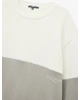 Koton Oversize Uzun Kollu Renk Bloklu Baskı Detaylı Şardonlu Bisiklet Yaka Sweatshirt