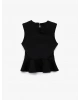 Koton Slim Fit Kolsuz Bisiklet Yaka Kemerli Peplum Bluz