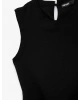 Koton Slim Fit Kolsuz Bisiklet Yaka Kemerli Peplum Bluz