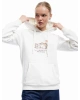 KOTON Üç İplik Şardonlu Kanguru Cep Detaylı Kedi Baskılı Kapüşonlu Sweatshirt