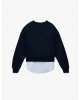 KOTON Uzun Kollu Bisiklet Yaka Nakışlı Şardonlu Oversize Sweatshir
