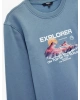 KOTON Uzun Kollu Regular Fit Şardonlu Bisiklet Yaka Baskılı Sweatshirt