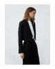 Kruvaze Uzun Kollu Crop Blazer Ceket