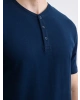 LC WAIKIKI Lacivert Bisiklet Yaka Kısa Kollu Erkek Pijama Üst