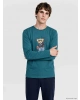 LC WAIKIKI Petrol Regular Fit Teddy Baskılı Erkek Pijama Takımı
