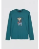 LC WAIKIKI Petrol Regular Fit Teddy Baskılı Erkek Pijama Takımı