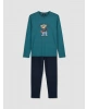 LC WAIKIKI Petrol Regular Fit Teddy Baskılı Erkek Pijama Takımı