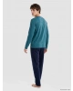 LC WAIKIKI Petrol Regular Fit Teddy Baskılı Erkek Pijama Takımı