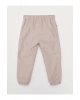 LCW baby Bej Beli Lastikli Basic Kız Bebek Jogger Pantolon