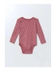 LCW baby Bej Bisiklet Yaka Kız Bebek Çıtçıtlı Body 3lü