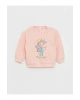 LCW baby Bisiklet Yaka Uzun Kollu Baskılı Kız Bebek Sweatshirt