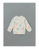 LCW baby Ekru Bisiklet Yaka Uzun Kollu Baskılı Kız Bebek Sweatshirt ve Eşofman Alt 2li Takım