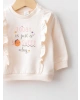 LCW baby Ekru Bisiklet Yaka Uzun Kollu Pamuklu Kız Bebek Sweatshirt 2li
