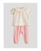 LCW baby Fırfırlı Çiçekli Kız Bebek Bluz ve Pantolon 2li
