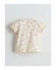LCW baby Fırfırlı Çiçekli Kız Bebek Bluz ve Pantolon 2li