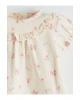 LCW baby Fırfırlı Çiçekli Kız Bebek Bluz ve Pantolon 2li