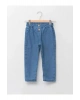 LCW baby İndigo Beli Lastikli Basic Kız Bebek Astarlı Mom Jean Pantolon