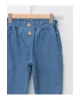 LCW baby İndigo Beli Lastikli Basic Kız Bebek Astarlı Mom Jean Pantolon