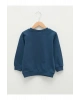 LCW baby İndigo Bisiklet Yaka Uzun Kollu Baskılı Erkek Bebek Sweatshirt