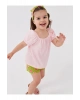 LCW baby Kare Yaka Kısa Kollu Kız Bebek 3lü Takım